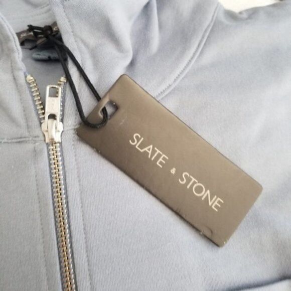 Slate and Stone Zip French Terry Sweatshirt, Light Blue, Size, Large, NWT - Picture 6 of 8